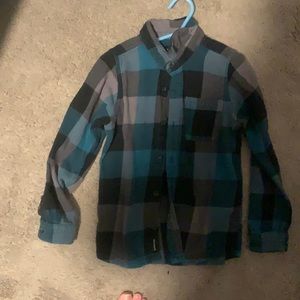 Quicksilver Plaid Boys Burton Up Long sleeve Shirt. Size 7.